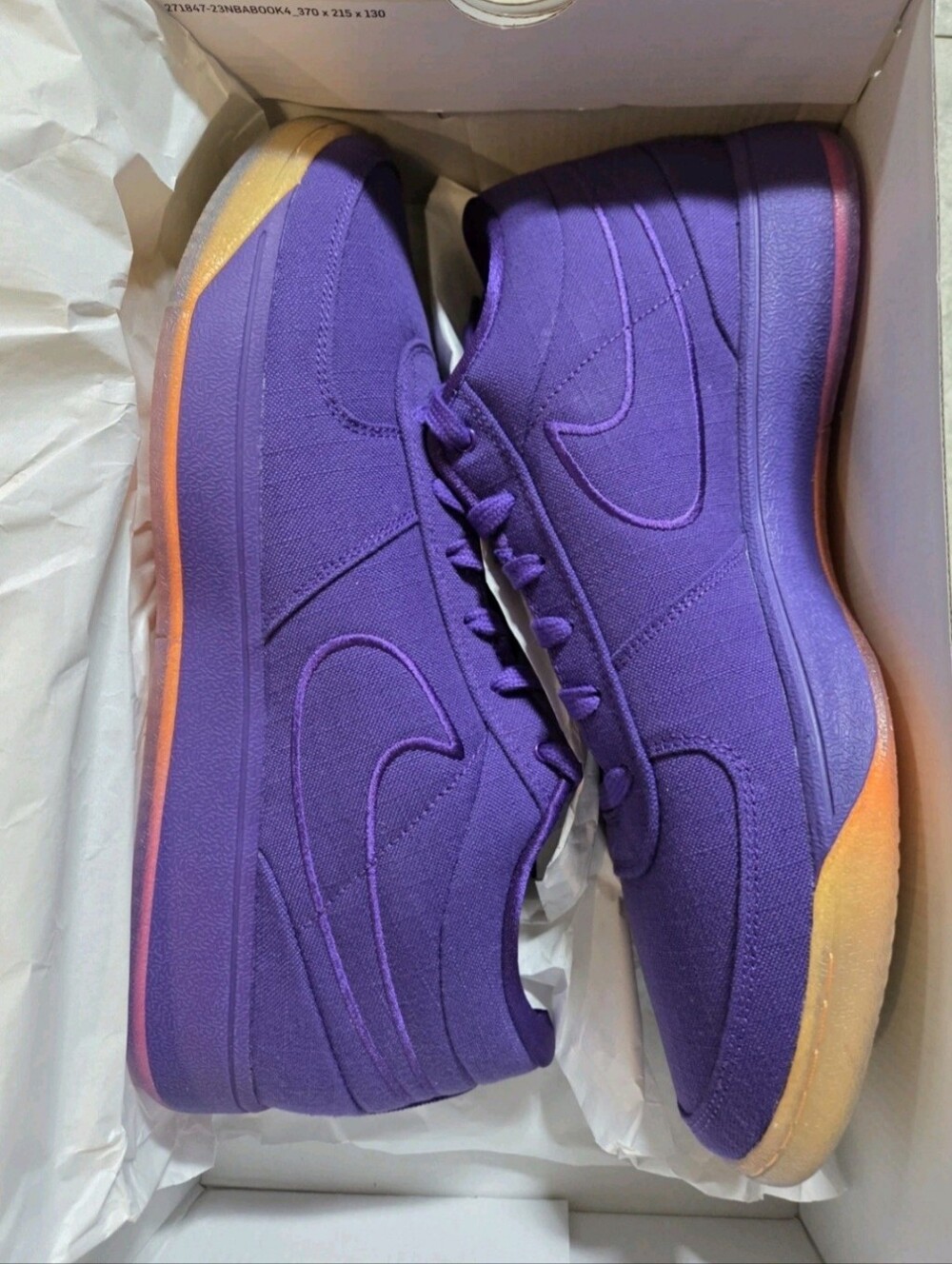 Nike Book 1 Court Purple Sunset Total Orange Nby HJ5351-500 US Men's Size 12 - Picture 8 of 13